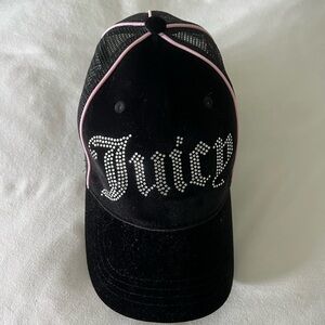 Juicy couture black & pink rhinestone hat